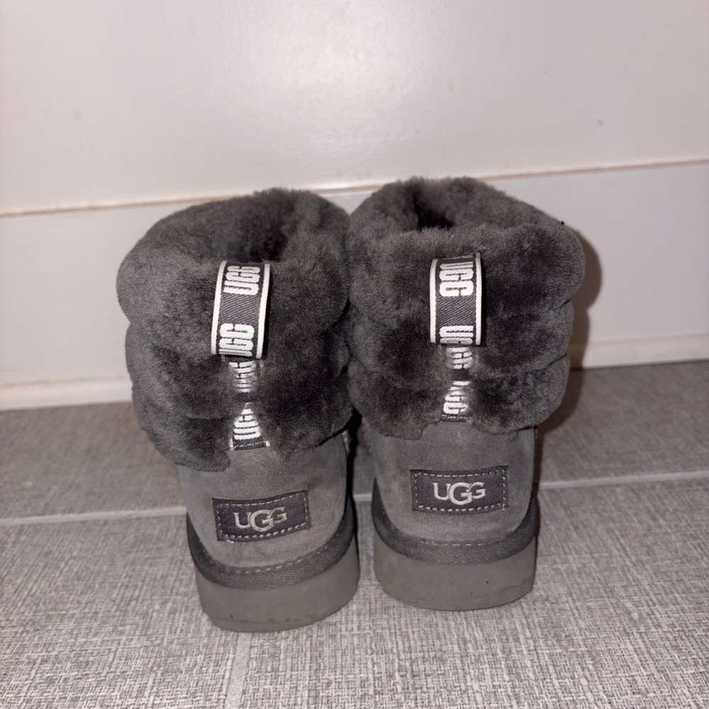 UGG Gray Fluffy Boots